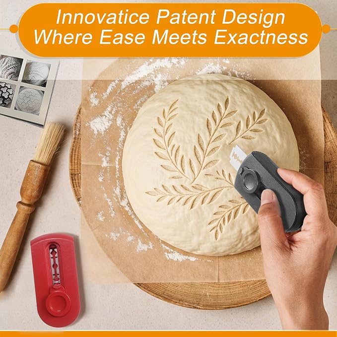 Dough Scoring Bread Lame for Sourdough Baking, Sturdy Tool with Built-in Blade Storage & Key Lock, Secure Push-Pull, Extractable & Magnetic, Professional Bakers Essential