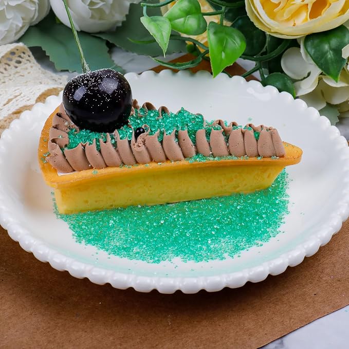 Green Sanding Sugar - Sparkling Sugar Crystals for Baking Decorations (130g/4.6oz) - Edible on Cookies, Cupcakes, Cakes, Ice Cream | Wedding, Party, Valentines Sugar Sprinkles