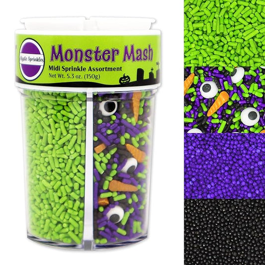 Mystic Sprinkles 4 Cell Sprinkle Assortments (Monster Mash, Midi)