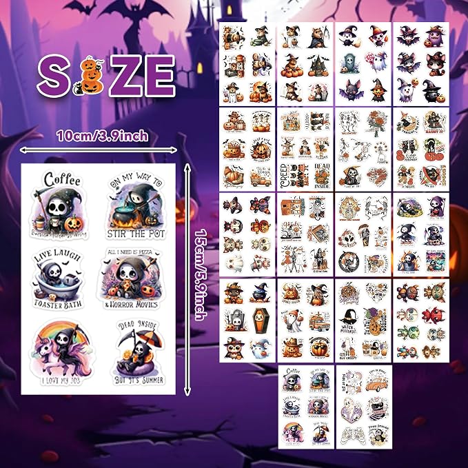 Halloween Stickers for Journaling & Scrapbooking - 130+ Cute Spooky Planner Decals| Vintage Aesthetic Junk Journal Craft Supplies