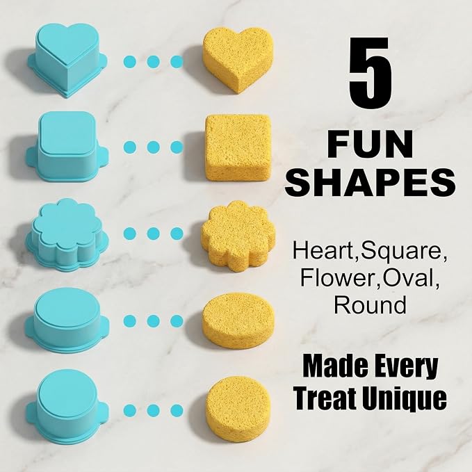 5 PCS Cake Pop Mold Set with 7.87-inch Tray, Heart Square Cloud Oval Round 3D Printed Cake Pop Cutter and Pusher, Baking Molds for Home Baking, Birthday Parties, Wedding Desserts
