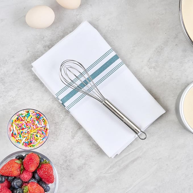 Restaurantware 9 in Stainless Steel Wire Whisk - German Standard Kitchen Balloon Whisk with Ergonomic Handle, Dishwasher Safe - Durable French Whisk for Cooking, Mixing Thick Batter and Sauce