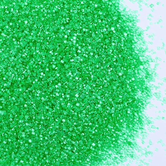 Green Sanding Sugar - Sparkling Sugar Crystals for Baking Decorations (130g/4.6oz) - Edible on Cookies, Cupcakes, Cakes, Ice Cream | Wedding, Party, Valentines Sugar Sprinkles