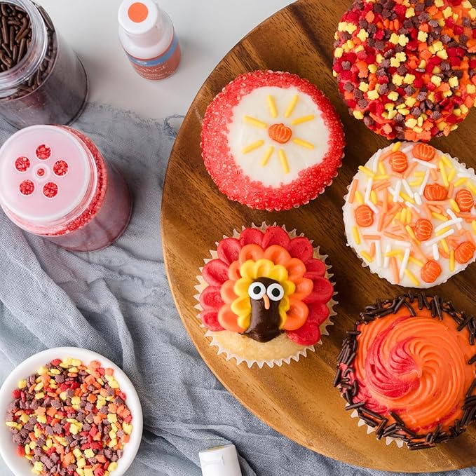Sweets Indeed Sprinkles, 4 Pack, Edible Sprinkle Mix, Perfect for Cake Decorations, Baking, Ice Cream, Cookies, Cupcake Topper (Fall)
