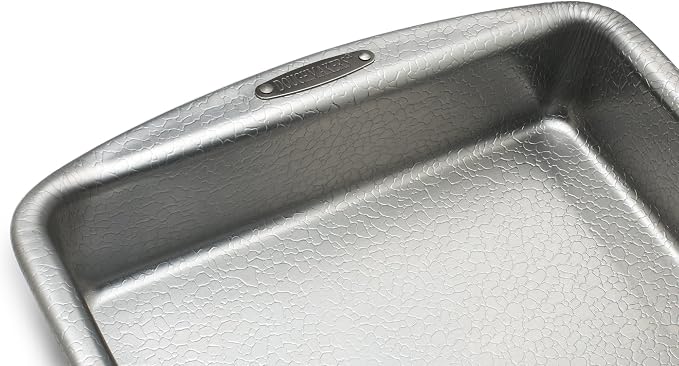 Doughmakers 9" Square Cake Commercial Grade Aluminum Bake Pan | Pattened Pebble Pattern is Naturally Non-Stick & Evenly Bakes | Perfect For Baking Cakes & Brownies | Makes 9" Square Cakes