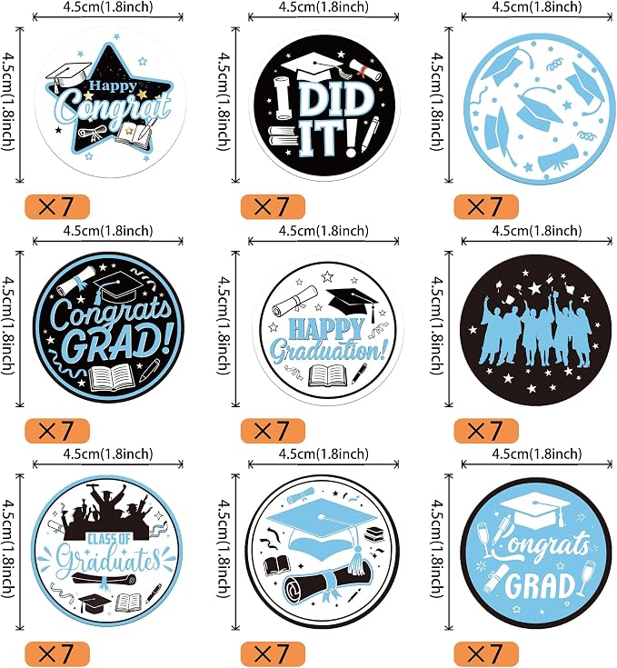 63 PCS Edible 2026 Graduation Cupcake Toppers Wafer Paper Class of 2026 Cake Decorations Edible Diploma Congrats Grad Cap Cupcake Picks for 2026 Colleage Graduation Theme Party Supplies Light Blue
