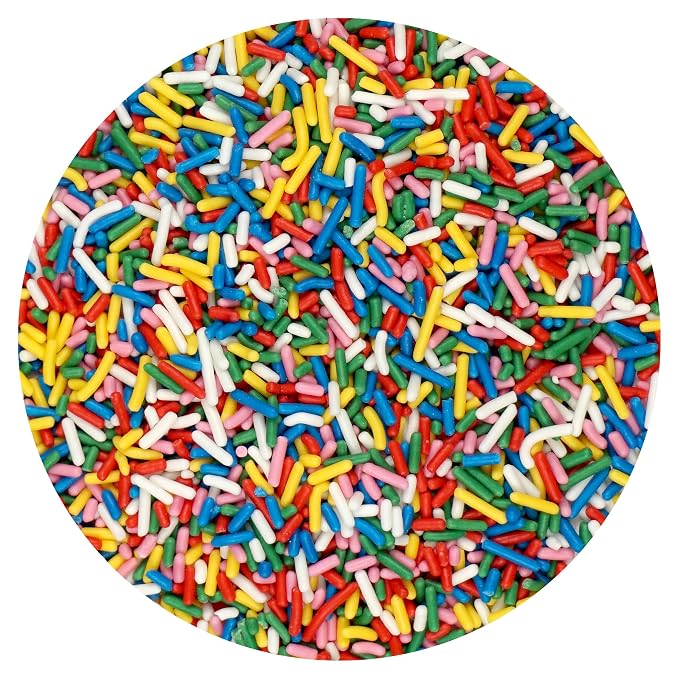 Rainbow Sprinkles Jimmies 1.98 Pounds Container, Sprinkles For Cake Decorating, Cake Sprinkles, Sprinkles For Baking, Ice Cream Toppings & More, The Hampton Candy Company