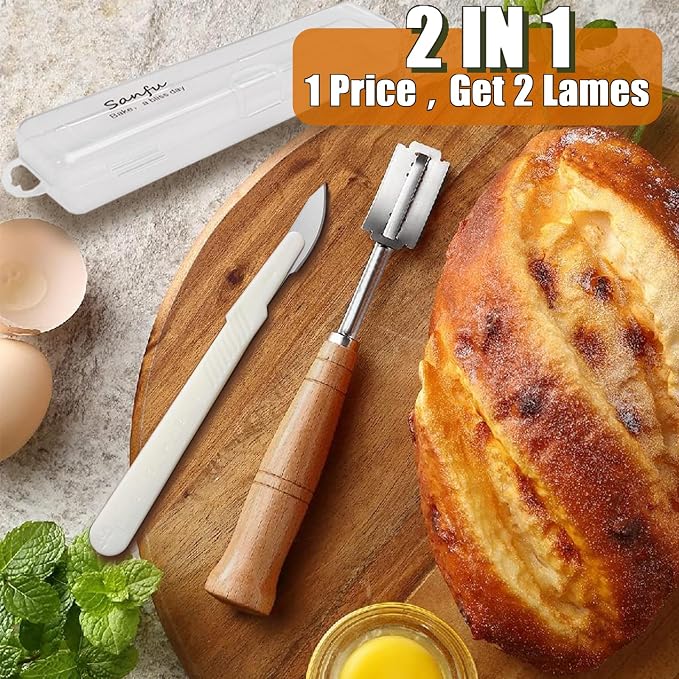 2 in 1 Bread Lame with Storage Case, Professional Bread Scoring Tool Kit, Essential for Home Bakers & Culinary Programs