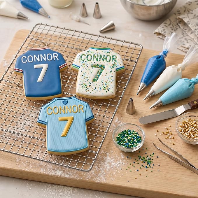 Mostop Custom Soccer Cookie Cutter with Stampers, 3D Love Soccer Cookie Cutter Set, Cake Decoration Tools Birthday Party Supplies Favors