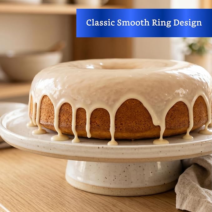 Aluminum Ring Cake Pan (9.5 in) - Ring Mold Pan - Fluted Tube Pans for Baking Pound Cake - Flan Molds for Baking - Molde para Flan - Molde para Chocoflan - Moldes para Pasteles