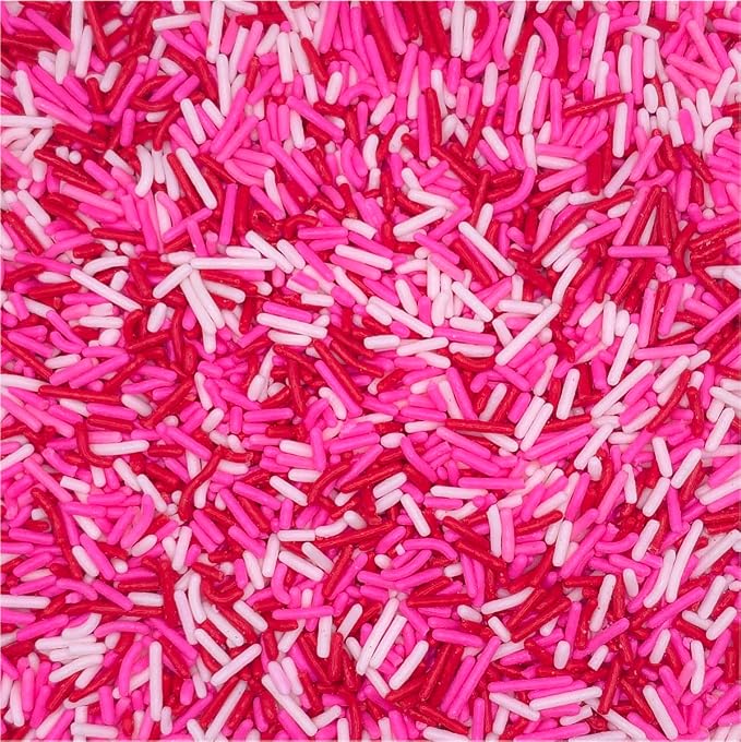 NCS Red, White & Pink Jimmies Edible Sprinkles – Cupcake, Cake & Cookie Decorations, 7 oz