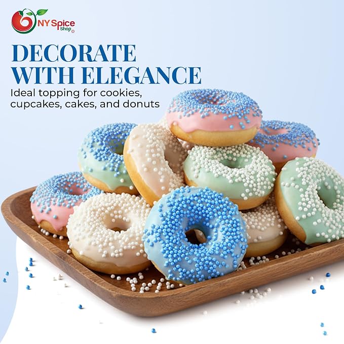 NY Spice Shop Blue Nonpareils - 3 Pound Colorful Candy Sprinkles - Blue Nonpareil Candies - Candy Sprinkles for Decorating Cupcakes, Cookies, Cakes, Chocolates and Desserts