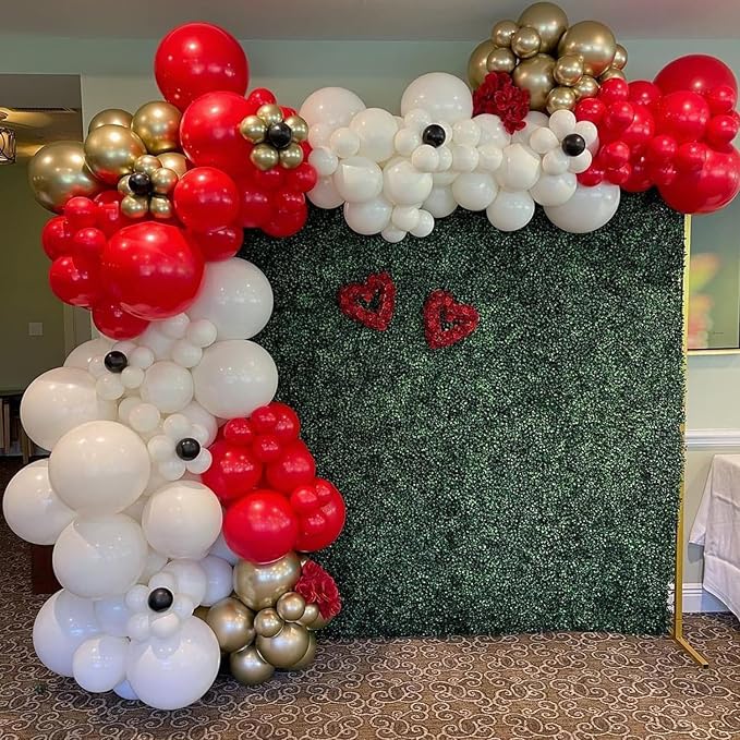 140Pcs Red and White Balloon Arch Kit for Birthday, Wedding, Engagements, Baby Shower, Christmas, Anniversary Party Decoration