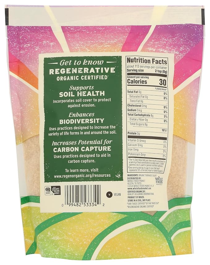 Whole Foods Market, Organic Turbinado Sugar, 32 Ounce