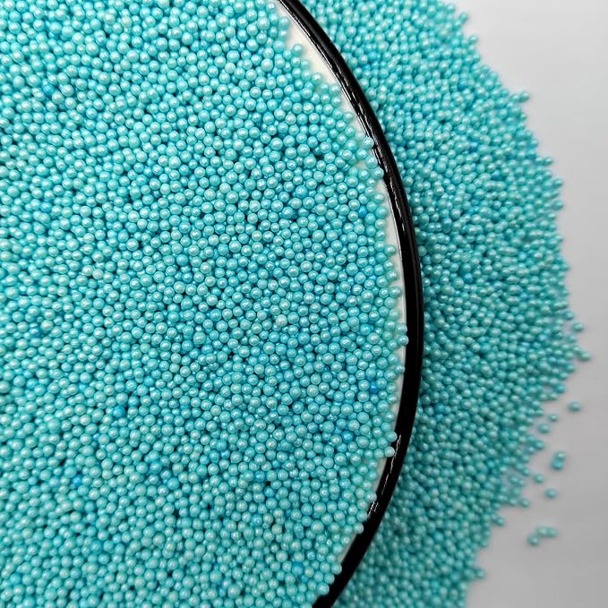 Homankit Blue Nonpareils Sprinkles Edible Cookie Decorations Mini Pearls for Decorating Cake, Baking, Cupcake Toppers, Ice Cream, Donuts 3.88 Ounce