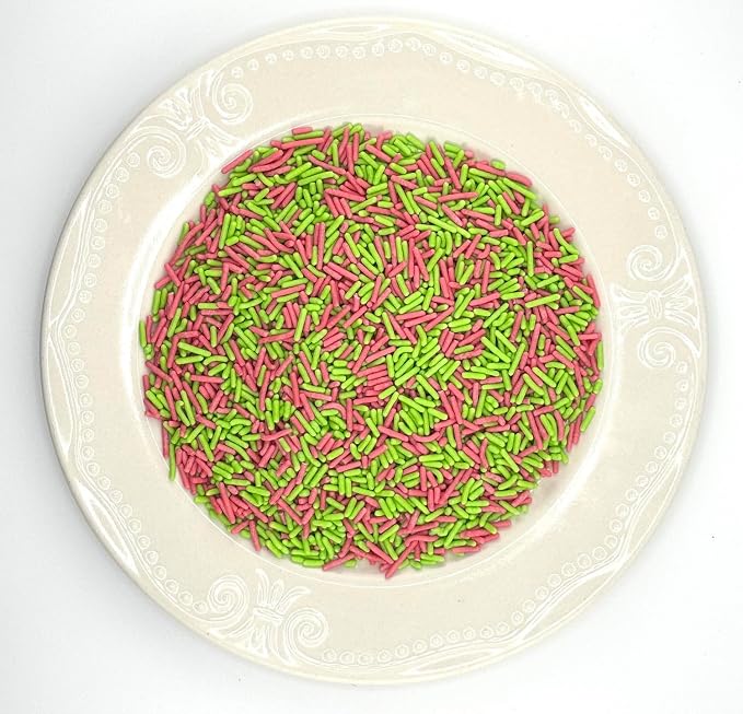 Pink and Green Wicked Edible Sprinkles 4oz pack for Cake Decorating, Cupcakes, Cookies, Ice Cream and Donut Toppings Edible Decorating Baking Supplies