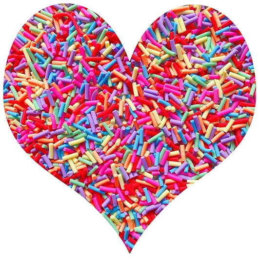 EHOPE 50g Fake Sprinkles Non-edible Polymer Clay Sprinkles Resin Sprinkles Fake Candy Sprinkles Faux Sprinkles for DIY Crafts Nail Art Cake Phone Case(Long Rose Red Sugar granules-09)