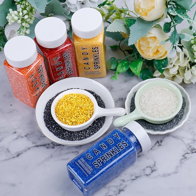 Silver Sanding Sugar - Sparkling Sugar Crystals for Baking Decorations (130g/4.6oz) - Edible on Cookies, Cupcakes, Cakes, Ice Cream | Wedding, Party, Valentines Sugar Sprinkles