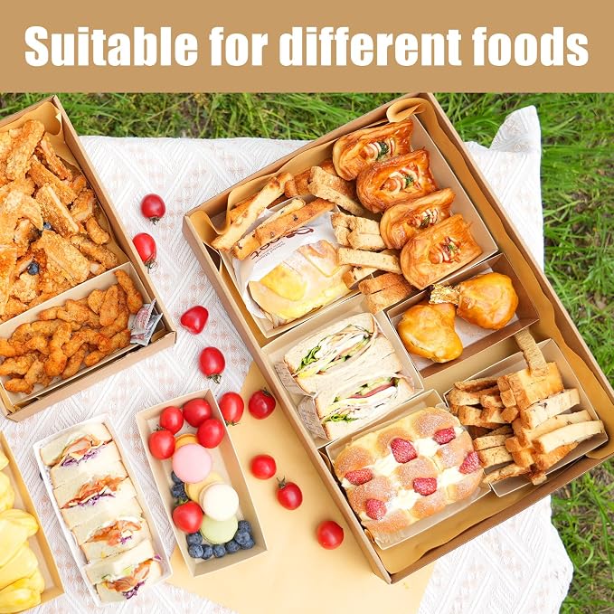 10 Pack Bakery Boxes with Window, 17.7x12.2x3.15 Inch Large Cookie Boxes, Cardboard Pastry Boxes, Take out Containers for Baking Pies, Cakes, Muffins and Pastries (L)