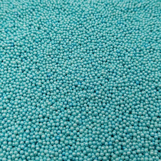Homankit Blue Nonpareils Sprinkles Edible Cookie Decorations Mini Pearls for Decorating Cake, Baking, Cupcake Toppers, Ice Cream, Donuts 3.88 Ounce