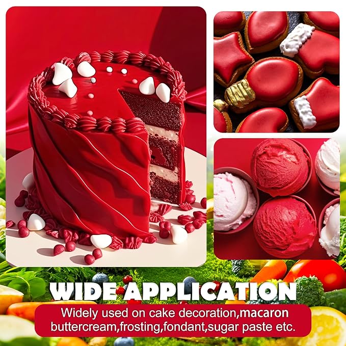 Natural Red Food Coloring - Dye Free Natural Food Dye, FD&C Artificial Dye Free Liquid Food Coloring for Baking, Cake Decorating, Frosting, Icing, Easter Eggs, Fondant, Cookies & More, 2 fl. oz