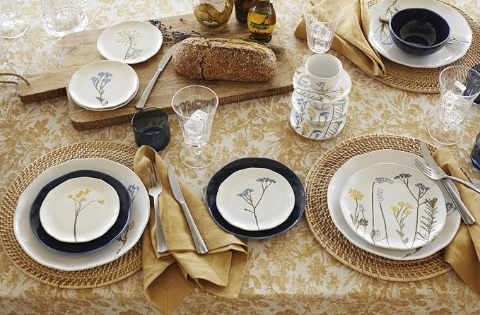 Lenox Dinnerware Set, Wildflowers Tidbit Appetizer Plates Set Of 4, Service For 4, Dessert Plates, Small Plate 6 Inch, Snack Plate, Stoneware, Dishwasher Safe, 6-Inch Diameter (Assorted, 4 Piece)