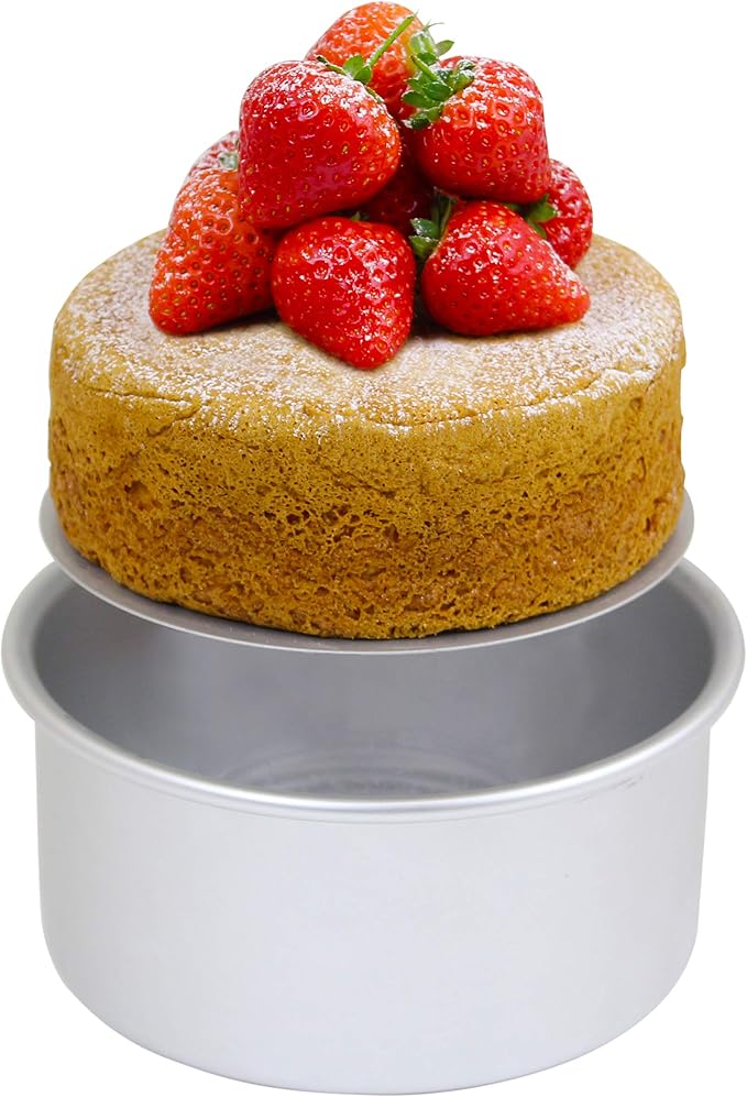 PME LBR083 Round Cake Pan with Loose Base, 8 x 3-Inch