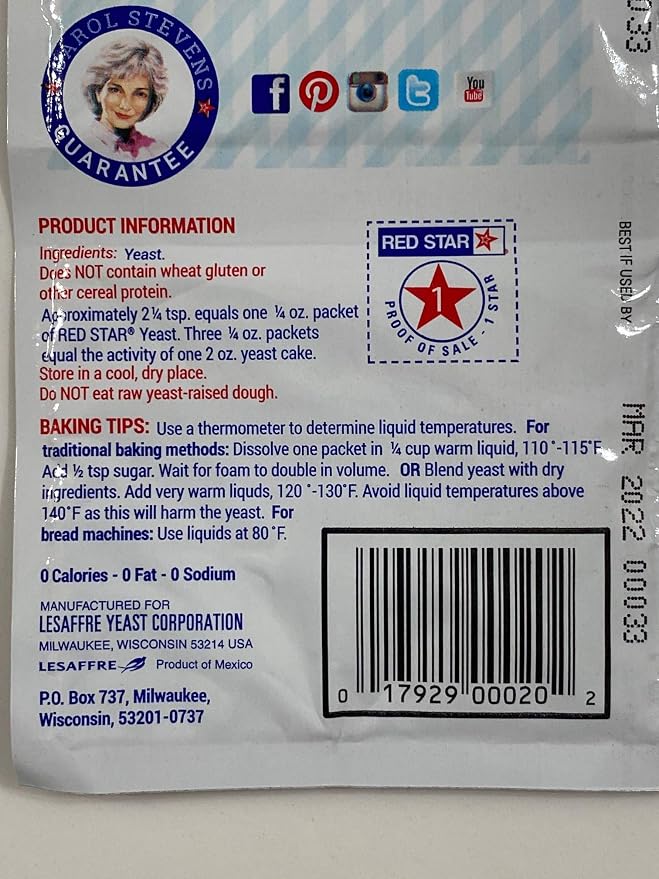 Red Star Instant Quick Rise Yeast and Active Dry Yeast, 2 packs of each (4 packs Total)