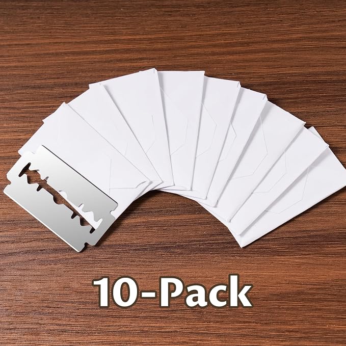 NiHome 10-Pack Bread Lame Replacement Blades, Ultra Sharp for European Bread Dough Scoring, Compatible with Most Handles, Premium Durable Material for Precision Cuts, Create Intricate Patterns Easily