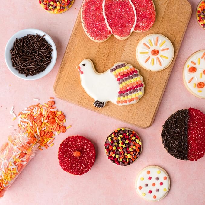 Sweets Indeed Sprinkles, 4 Pack, Edible Sprinkle Mix, Perfect for Cake Decorations, Baking, Ice Cream, Cookies, Cupcake Topper (Fall)