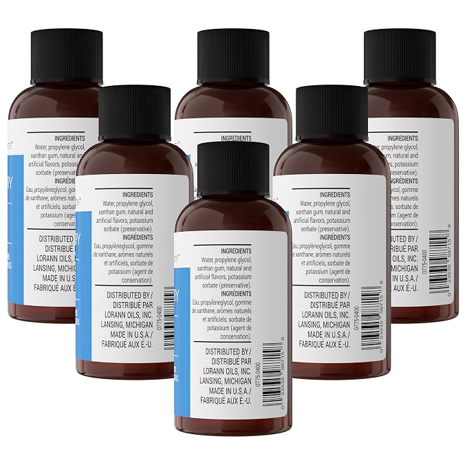 Lorann Oils Blueberry Bakery Emulsion: Realistic Blueberry Flavor, Perfect for Elevating Berry Notes in Baked Goods, Gluten-Free, Keto-Friendly, Extract Substitute Essential, 2oz, 6 Pack