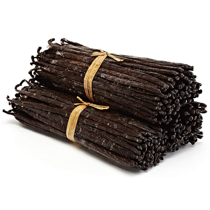 Homemade Vanilla Extract Kit | DIY | 1 Ounce of Premium Organic Madagascar Grade A Vanilla Beans 6-7 inches (Appoximately 8-10 Beans) with 8.5 oz Swing Top Glass Bottle - 6 Kit Party Pack