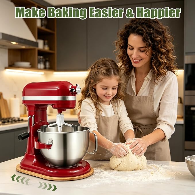 Mixer Slider for Kitchenaid Mixer 5-8 Qt Bowl Lift Stand Mixer Bamboo Wood Countertop Appliance Sliding Tray Mover Sliding Caddy for Kitchen Aid Slider Mat Accessories Attachments Natural Bamboo
