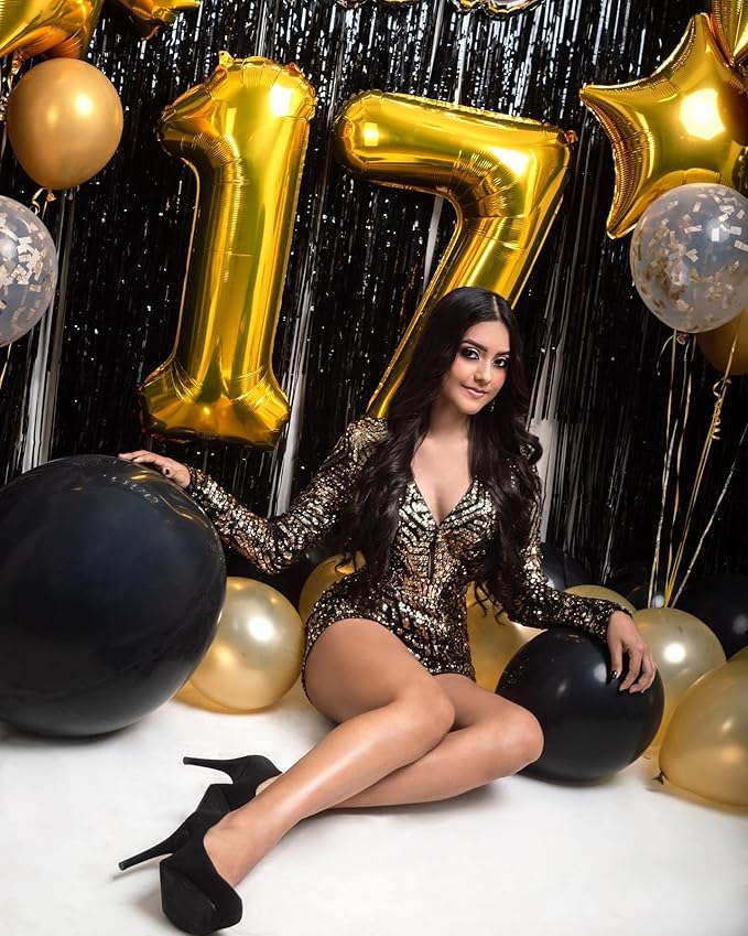 Gold Number 16 Balloon 40 inch, 16 Number Balloons, 16th Gold Birthday Decorations, 16 Year Old Girls Boys Golden Party Supplies