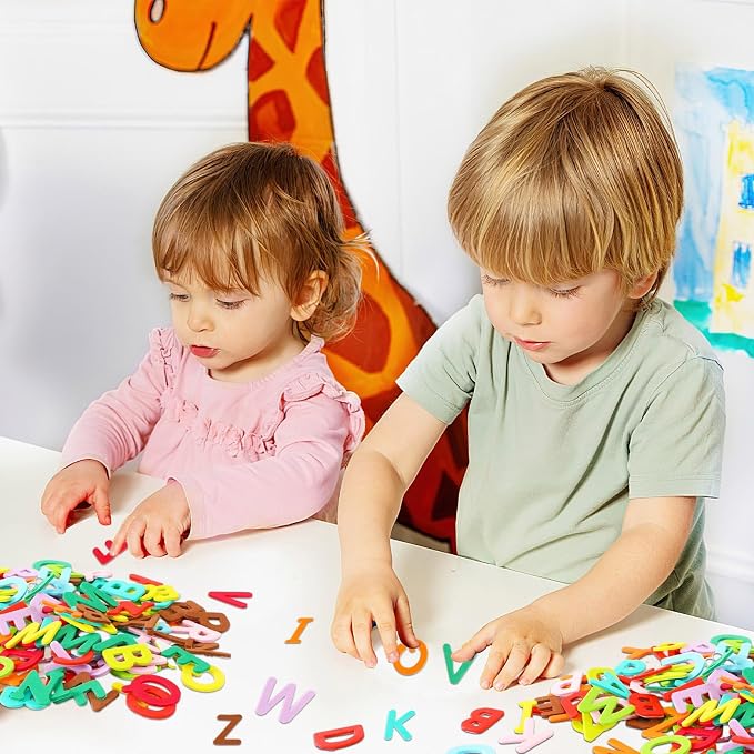 600Pcs Foam Letters Stickers Self Adhesive A-Z Alphabet Stickers | Colorful Foam ABC Letters for Kids, School Projects, Classroom Handmade, DIY Arts Crafts, Scrapbook, Party Favors Decorations