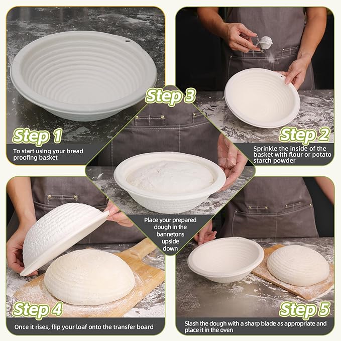 2x 11inch Oval Pulp Bread Proofing Basket Sourdough Banneton Brotform with Linen Liner Cloth Cover Baking Supply For Professional and Homemade Artisan Bread