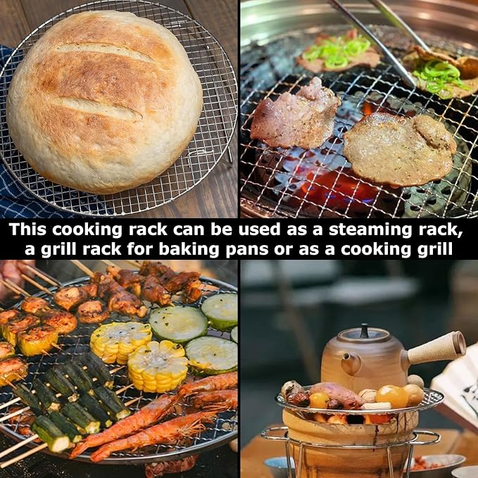 6-Inch Round Cooling Rack,Wire Rack For Cooking,Cooling Racks For Cooking And Baking With 20mm Legs,Wire Cooling Rack For Baking,Stainless Steel Cooling Racks For Cooking Baking Steaming Bbq