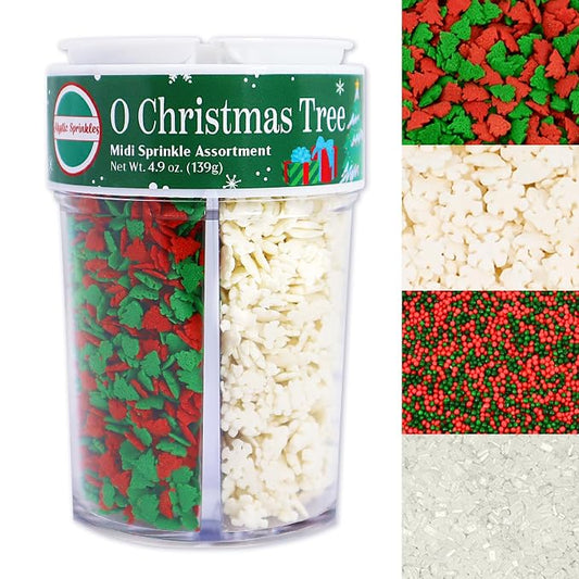 Mystic Sprinkles 4 Cell Sprinkle Assortments (O Christmas Tree, Midi)