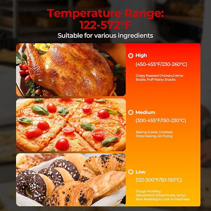 FOHERE Commercial Convection Oven - 50 Qt Large Capacity Electric Oven for Restaurant/Cafe/Food Industry, Black