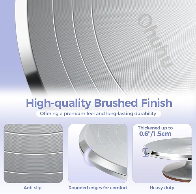 Ohuhu Cake Stand, Aluminium 12''Cake Turntable Decorating Bakery Supplies - BPA-Free Frosting Spinner Rotating Revolving Lazy Susan Perfect Gifts
