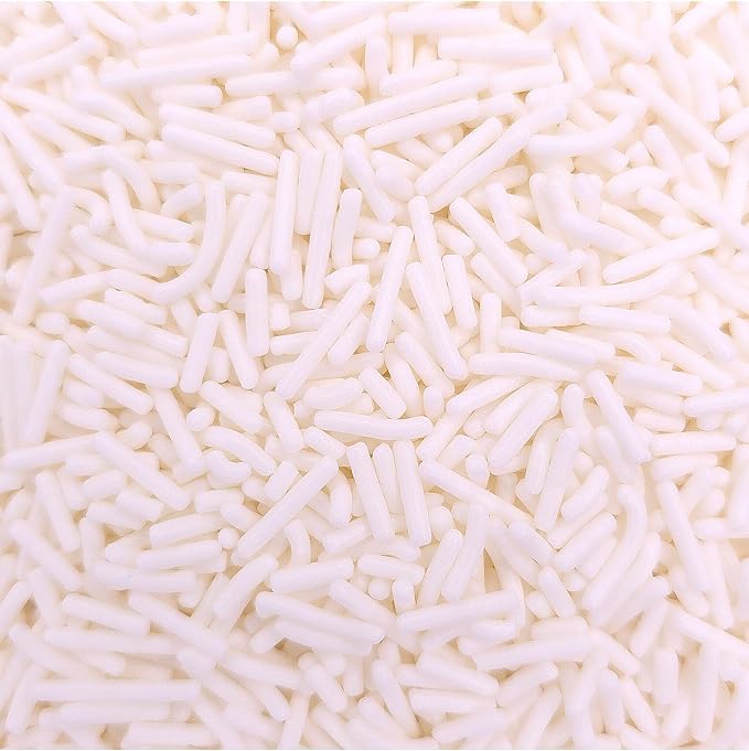 NCS White Jimmies Edible Sprinkles – Cupcake, Cake & Cookie Decorations, 7 oz