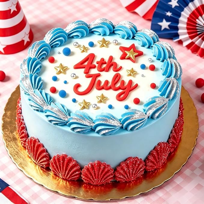 Patriotic Sprinkles, 4th of July, 150g/5.29oz, Edible Gold Red Blue Silver Sprinkles, Patriotic Sprinkles for Cake Decorating, Cake Decoration, Cupcake Topper