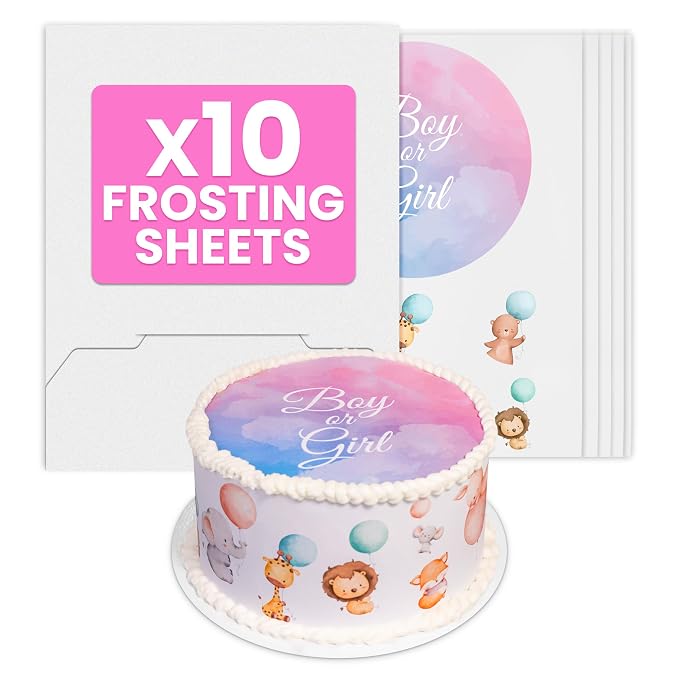 paper2eat Frosting Sheets Premium XL 11.75“ x 16.50“ (A3) - 10 Count - White Edible Icing Sheets - Kosher Certified