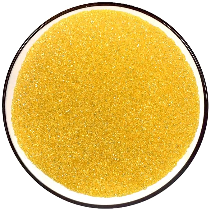PhilaeEC Yellow Sanding Sugar Edible Sparkling Crystals for Baking Cake Decoration Cookie Ice Cream Cupcake Toppers Wedding Party Valentines Halloween Christmas Supplies 5oz