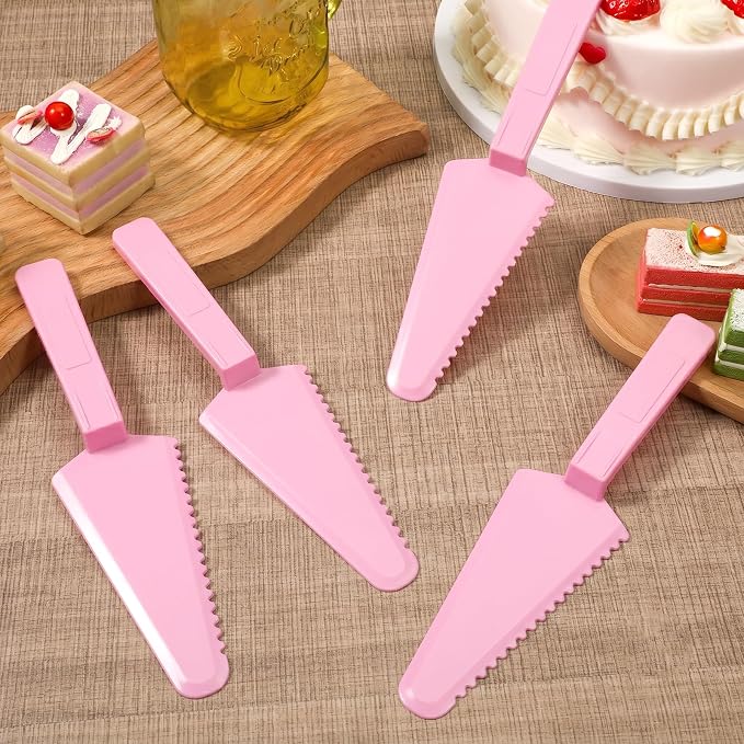 6 Pcs Plastic Cake Knife, 9.1inch Plastic Cake Cutter, Plastics Pizza Cutters for Wedding Party, Pie, Pastry Slicer Serving Utensils for Kitchen