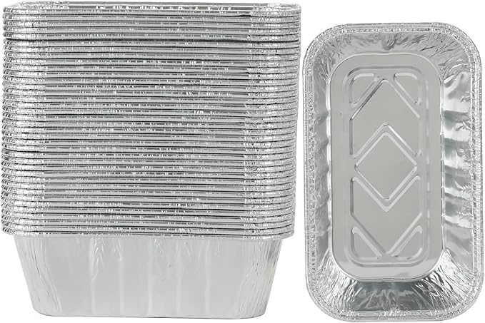 Waytiffer 30 Pack 1Lb mini Loaf Pans Heavy Duty Disposable Aluminum Foil Bread Tins Standard Size - 6" X 3.5" X 2.5" Oven Safe Sturdy Small Bread Tin Pans-1 Pound Loaf Pans …