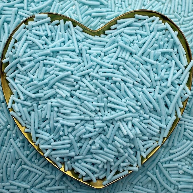 CandiJumpin Baby Blue Jimmy Sprinkles, Light Blue Sprinkles for Cake Decorating Edible Cake Jimmies Edible Crunchy Jimmies Ice Cream Toppings, Baby Shower Party Wedding Christmas Supplies 3 OZ