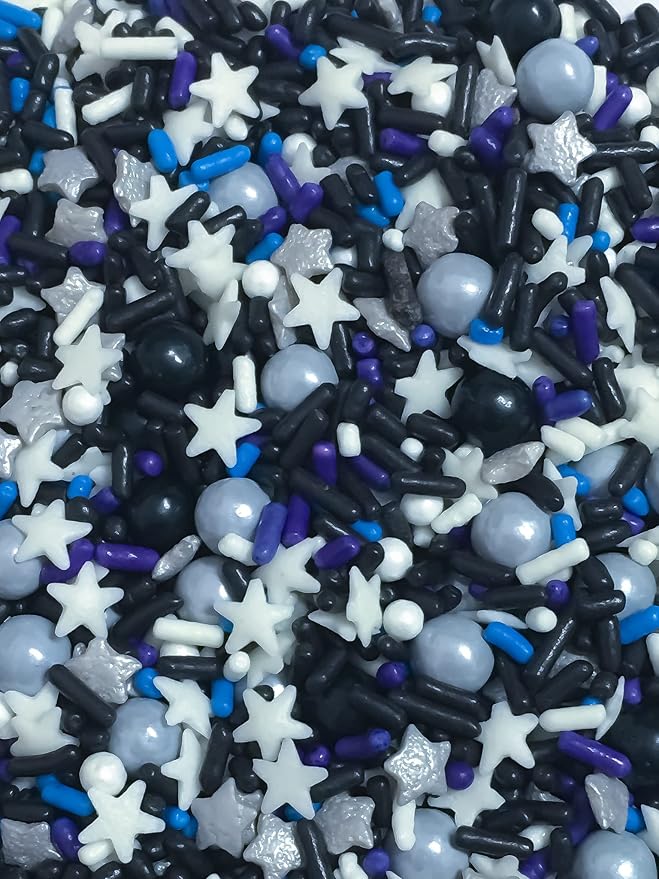 Star Gaze Galaxy Edible Confetti Sprinkles Cake Cookie Cupcake IceCream Donut Quins - 4oz