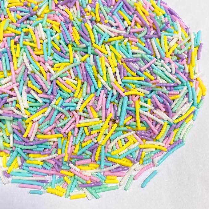 Sentovac Easter Jimmies Sprinkles Edible for Cake Decorating Pastel Sprinkles Sugar Candy Cookie Cupcake Topper Ice Cream Baking Decorations Easter Vanlentine Christmas Supplies 3.53oz
