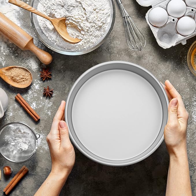 Last Confection 7" x 3" Round Cake Pan, Anodized Aluminum Cake Pan Baking Tin Mold, Professional Bakeware